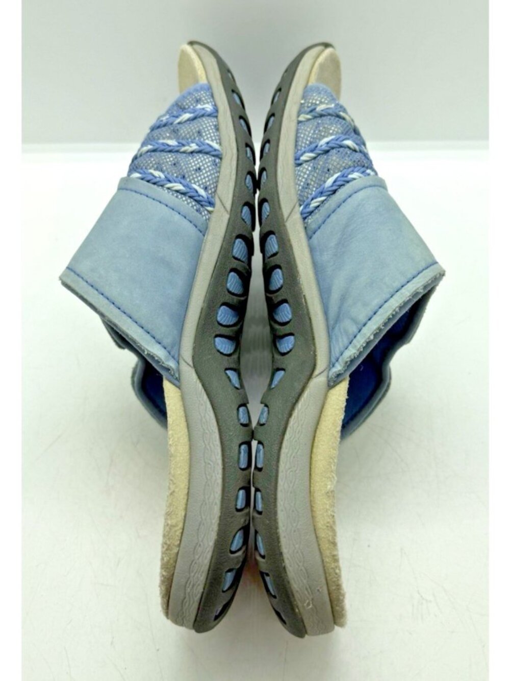 Merrell Lilyfern Washed Denim Blue Leather Slide Sandals Women Sz 9 US J89892 - Picture 6 of 9